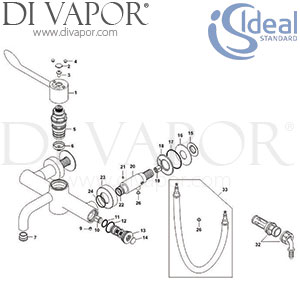 Ideal Standard Markwik Therm Wall Mounted Seq Lever Non Domestic Taps Spare Parts - IDL DV 250